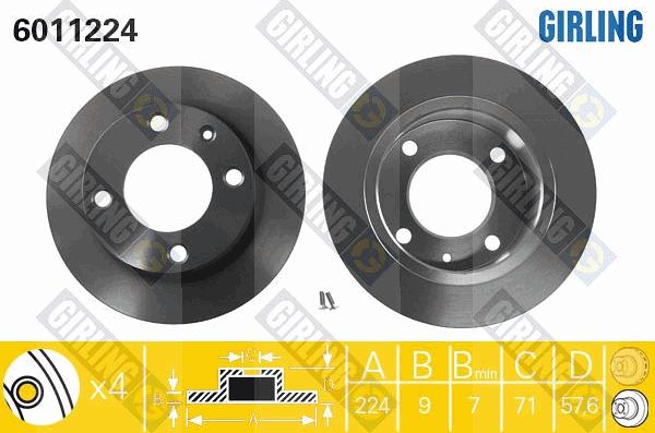 Girling 6011224 - Brake Disc autospares.lv