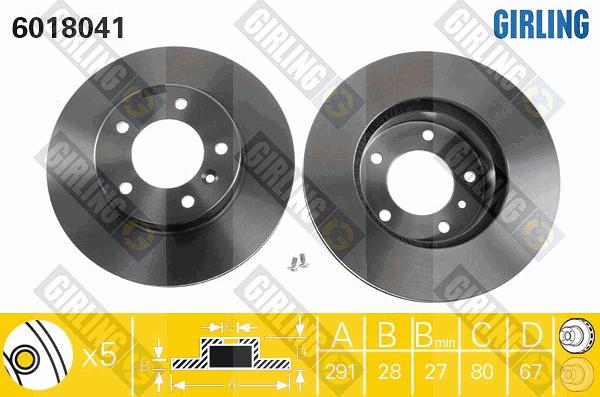 Girling 6018041 - Brake Disc autospares.lv