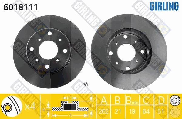 Girling 6018111 - Brake Disc autospares.lv