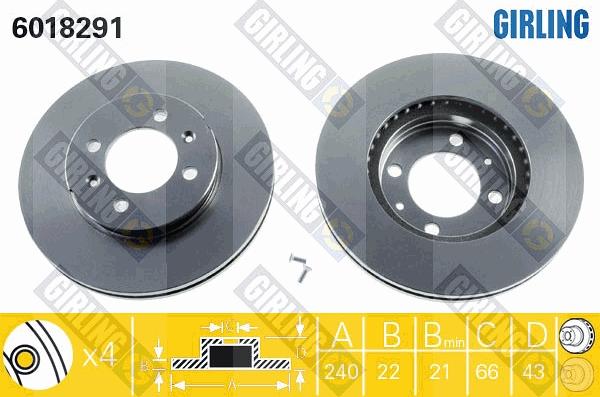 Girling 6018291 - Brake Disc autospares.lv