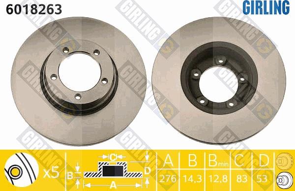 Girling 6018263 - Brake Disc autospares.lv