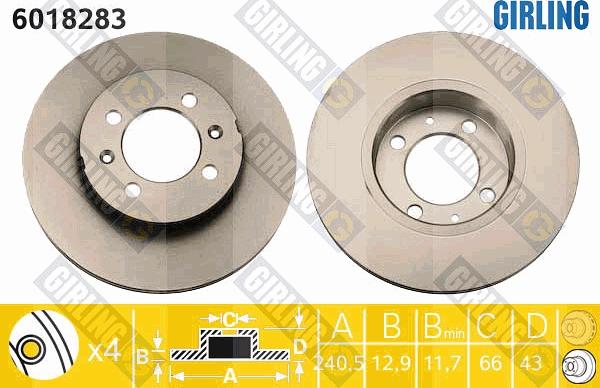 Girling 6018283 - Brake Disc autospares.lv