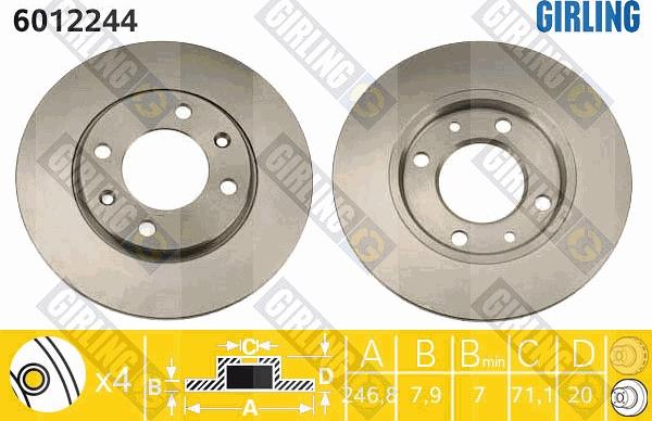 Girling 6012244 - Brake Disc autospares.lv