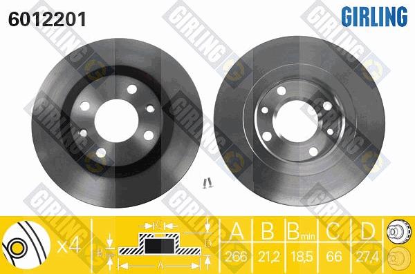 Girling 6012201 - Brake Disc autospares.lv