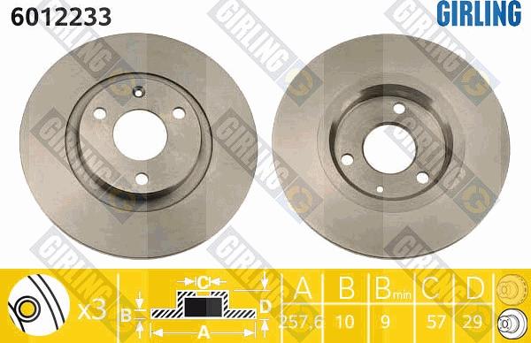 Girling 6012233 - Brake Disc autospares.lv