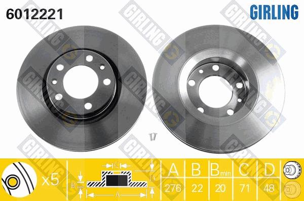 Girling 6012221 - Brake Disc autospares.lv