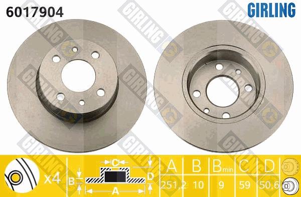 Girling 6017904 - Brake Disc autospares.lv