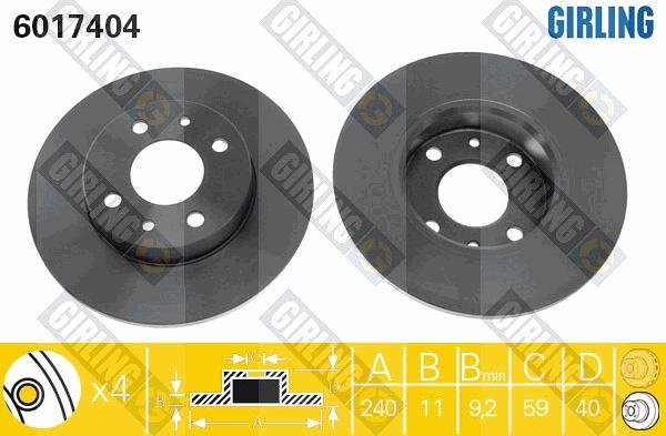 Girling 6017404 - Brake Disc autospares.lv