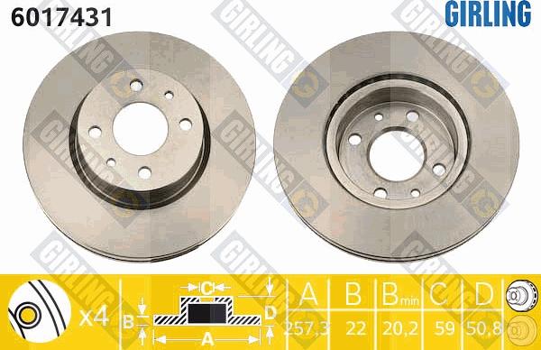 Girling 6017431 - Brake Disc autospares.lv