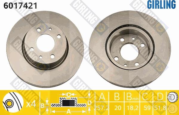 Girling 6017421 - Brake Disc autospares.lv