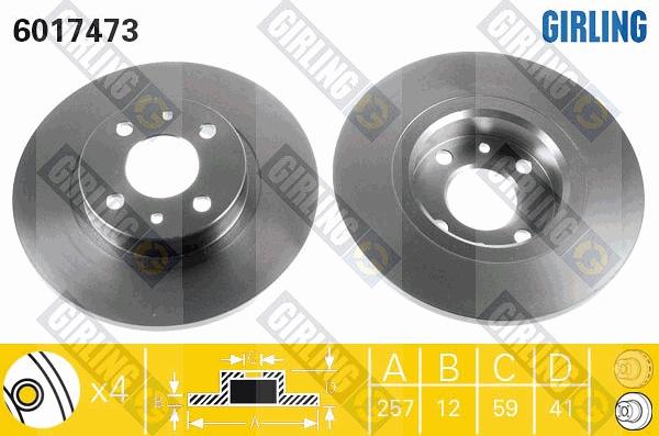 Girling 6017473 - Brake Disc autospares.lv