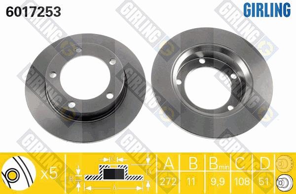 Girling 6017253 - Brake Disc autospares.lv