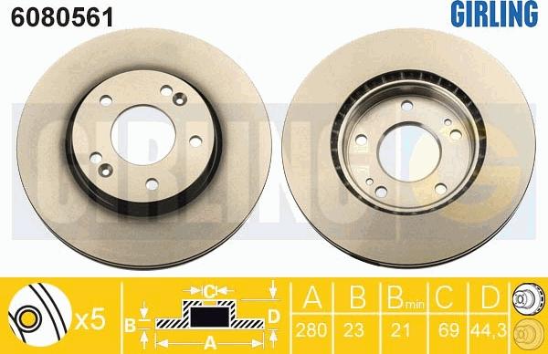 Girling 6080561 - Brake Disc autospares.lv