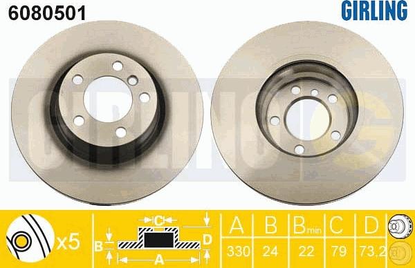 Girling 6080501 - Brake Disc autospares.lv