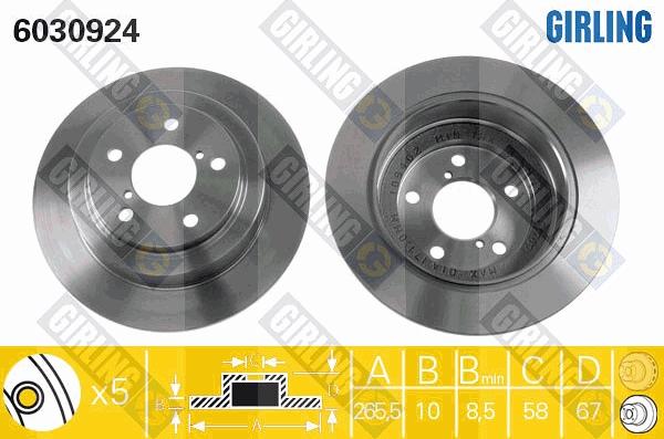 Girling 6030924 - Brake Disc autospares.lv