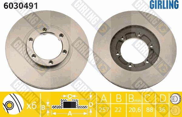 Girling 6030491 - Brake Disc autospares.lv