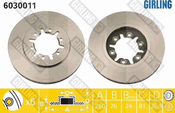 Girling 6030011 - Brake Disc autospares.lv