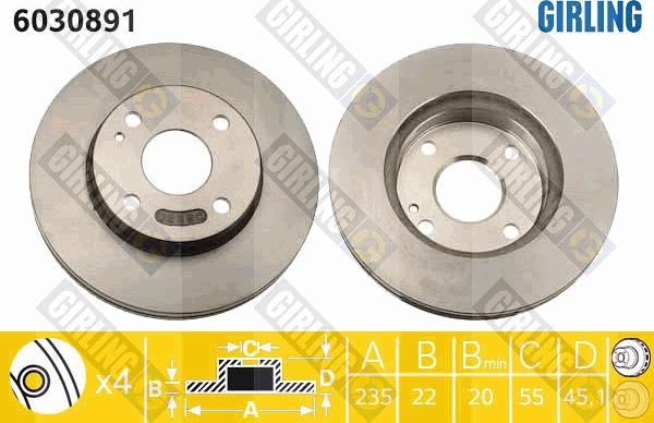 Girling 6030891 - Brake Disc autospares.lv