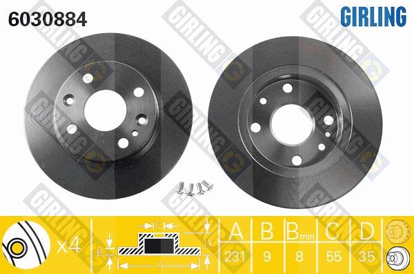 Girling 6030884 - Brake Disc autospares.lv