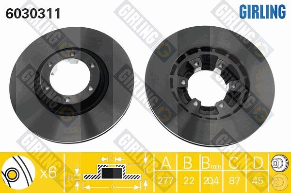 Girling 6030311 - Brake Disc autospares.lv