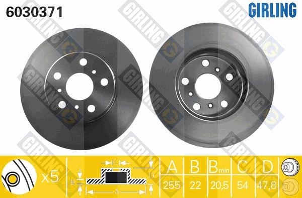 Girling 6030371 - Brake Disc autospares.lv