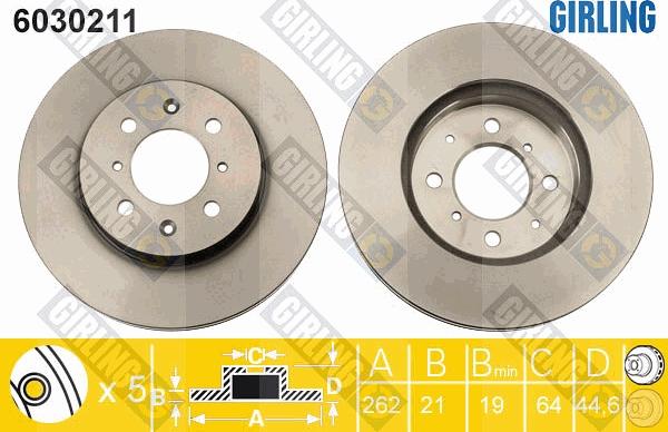 Girling 6030211 - Brake Disc autospares.lv