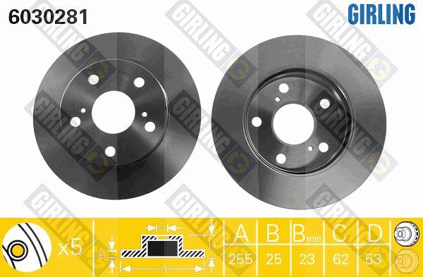 Girling 6030281 - Brake Disc autospares.lv