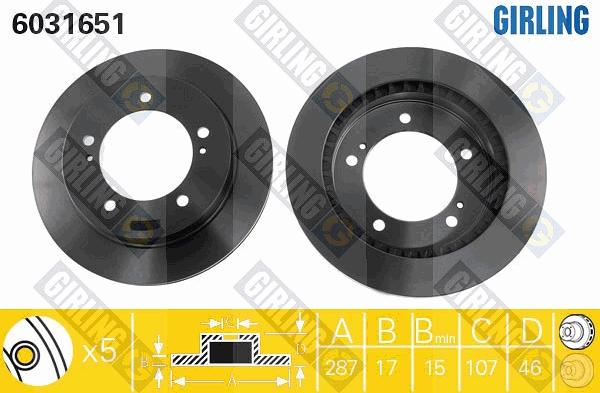 Girling 6031651 - Brake Disc autospares.lv