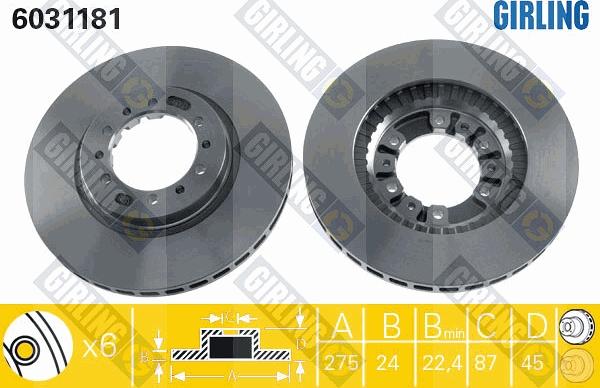 Girling 6031181 - Brake Disc autospares.lv