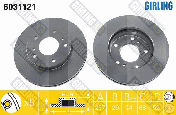 Girling 6031121 - Brake Disc autospares.lv