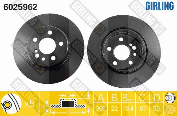 Girling 6025962 - Brake Disc autospares.lv