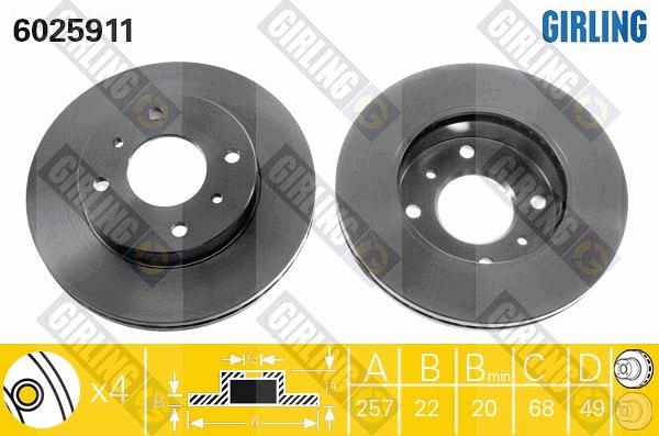 Girling 6025911 - Brake Disc autospares.lv