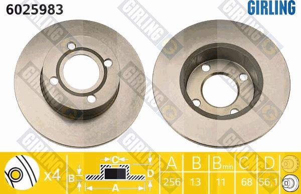 Girling 6025983 - Brake Disc autospares.lv