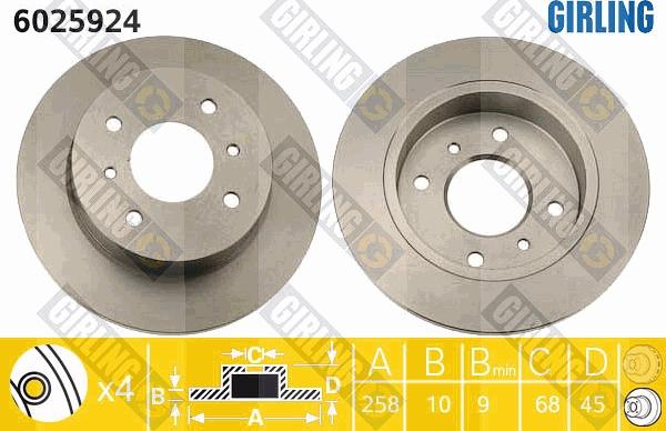 Girling 6025924 - Brake Disc autospares.lv