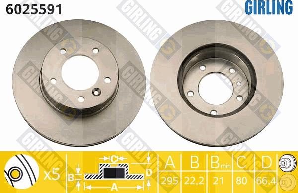 Girling 6025591 - Brake Disc autospares.lv