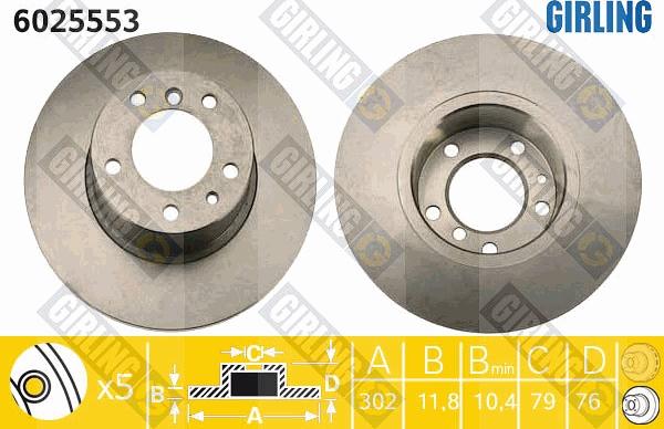 Girling 6025553 - Brake Disc autospares.lv