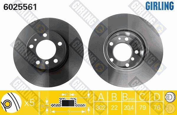 Girling 6025561 - Brake Disc autospares.lv