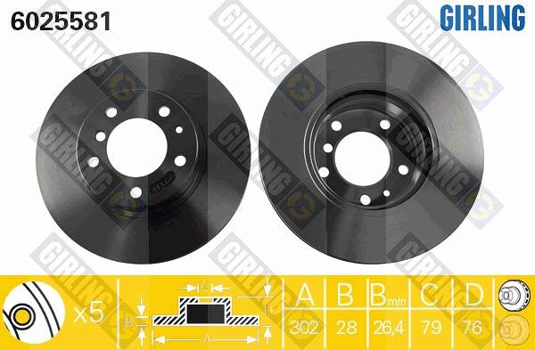 Girling 6025581 - Brake Disc autospares.lv