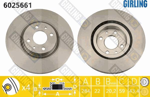 Girling 6025661 - Brake Disc autospares.lv