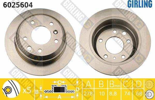 Girling 6025604 - Brake Disc autospares.lv