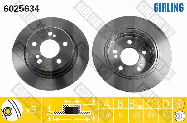 Girling 6025634 - Brake Disc autospares.lv