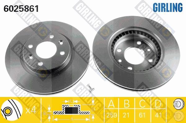 Girling 6025861 - Brake Disc autospares.lv