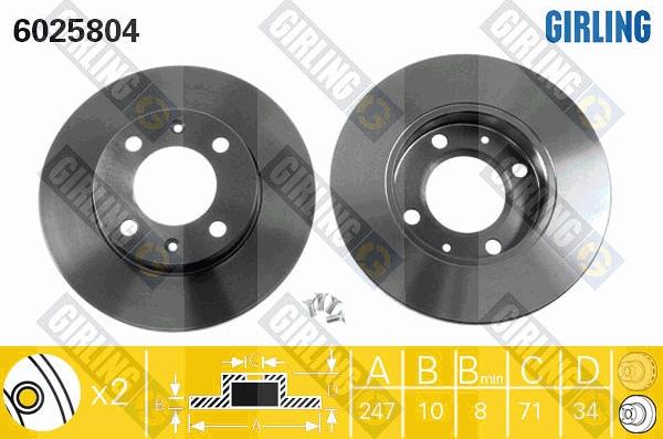 Girling 6025804 - Brake Disc autospares.lv