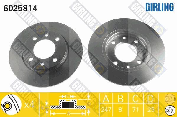 Girling 6025814 - Brake Disc autospares.lv