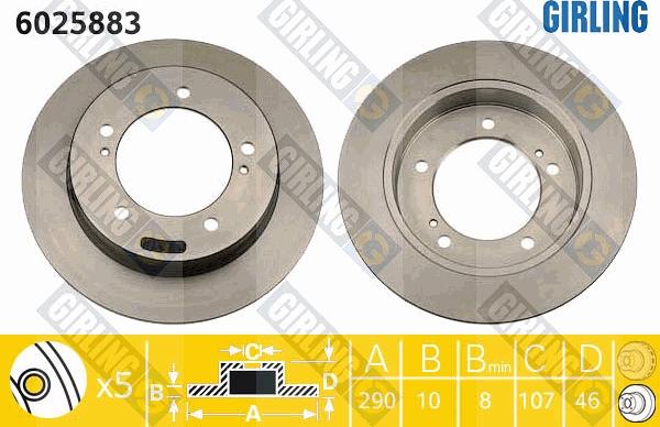 Girling 6025883 - Brake Disc autospares.lv