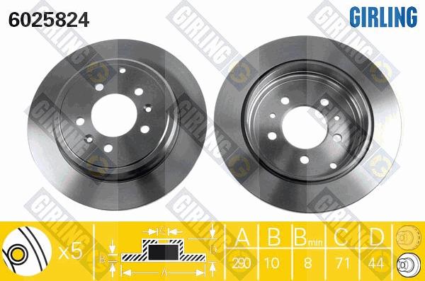 Girling 6025824 - Brake Disc autospares.lv