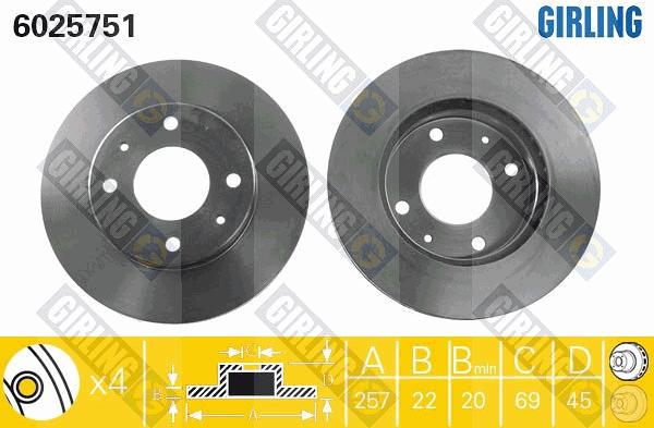 Girling 6025751 - Brake Disc autospares.lv