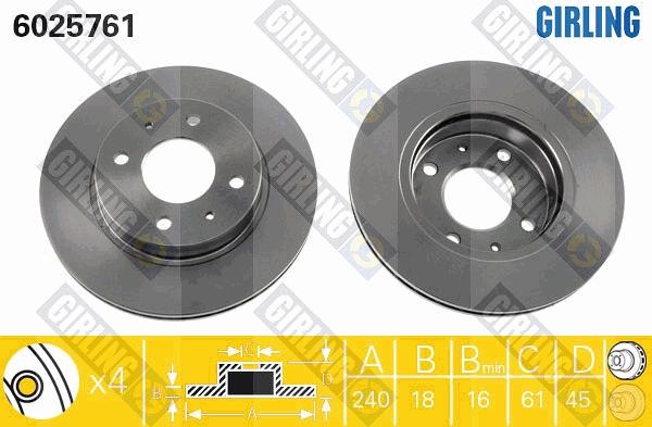 Girling 6025761 - Brake Disc autospares.lv