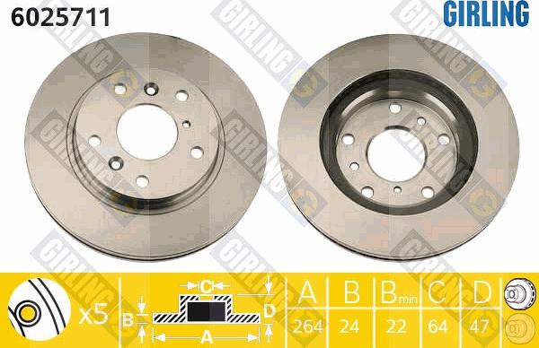 Girling 6025711 - Brake Disc autospares.lv