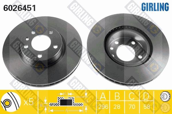 Girling 6026451 - Brake Disc autospares.lv